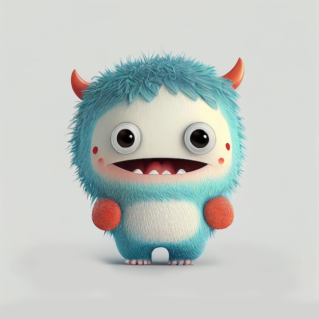 Little monster isolated on white background Ai generated