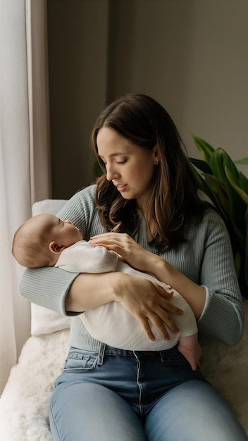 Little nap during the day for tired mother and baby