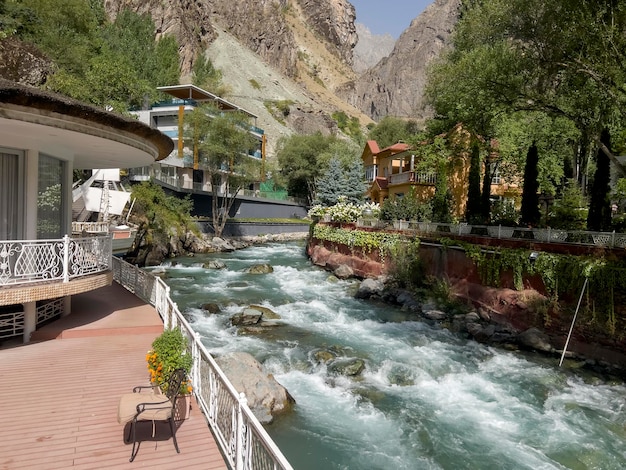 A little paradise in the middle of the mountains in Khalaykumb in Tajikistan