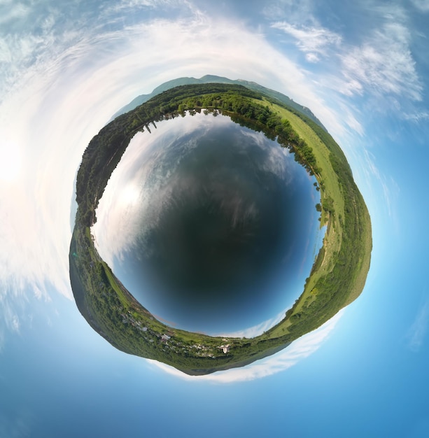 Little planet photo of lake