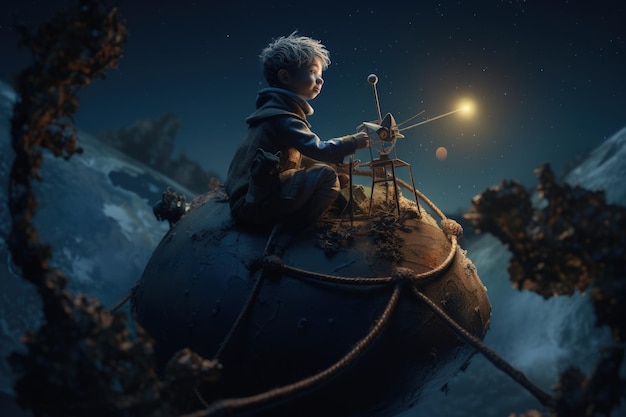 The Little Prince Antoine Marie Roger de Saint Exupery A timeless classic a book a story for children and adults Creative reproduction young man hero pilot