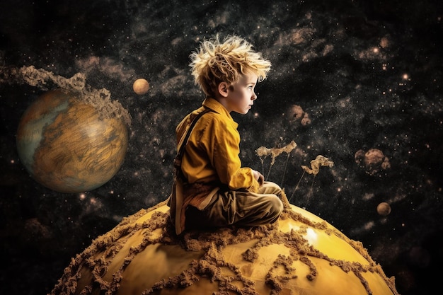 The Little Prince Antoine Marie Roger de Saint Exupery A timeless classic a book a story for children and adults Creative reproduction young man hero pilot