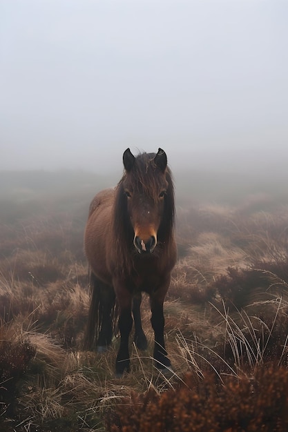 Photo little shetland pony foe majestic horse