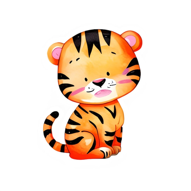 Little Tiger Illustration Animals Clipart