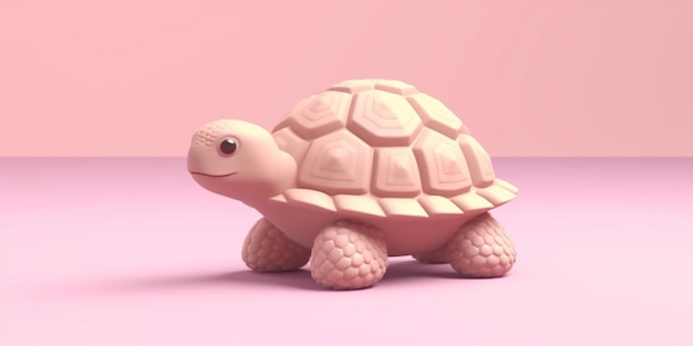 Little turtle clay cartoon animation AI Generated