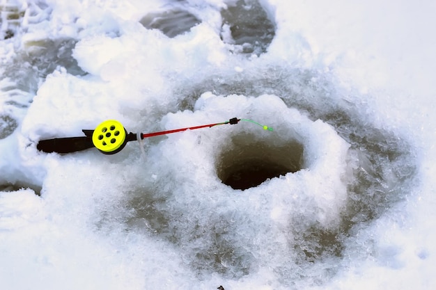 Little winter fishing rod ice