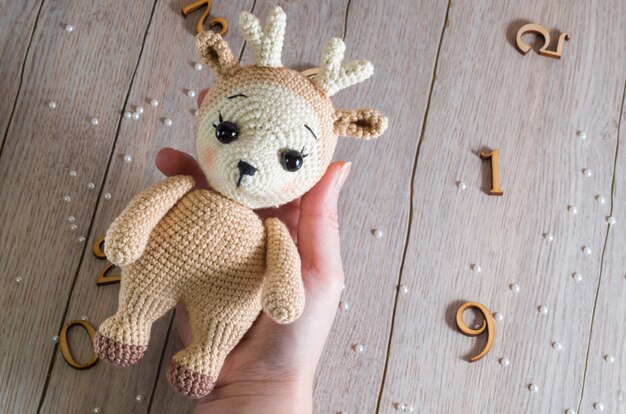 Little woolen deer toy