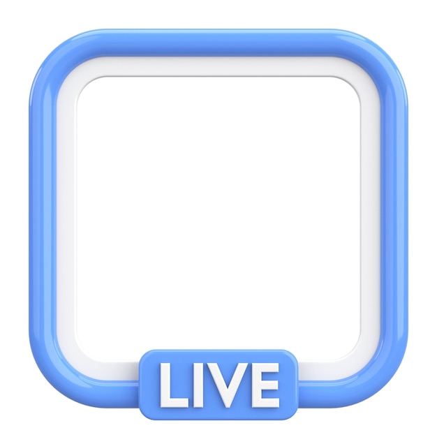 Live frame Live streaming 3D illustration