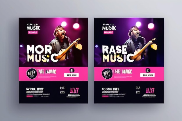 Live music concert banner template for social media post flyer and web banner