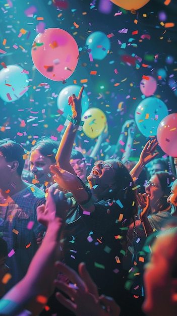 Photo live music vibes friends dancing at a concert