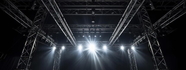 Photo a live stage production overhead trusses