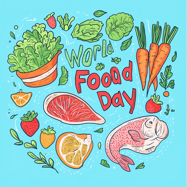 Photo a lively and colorful illustration to celebrate world food day