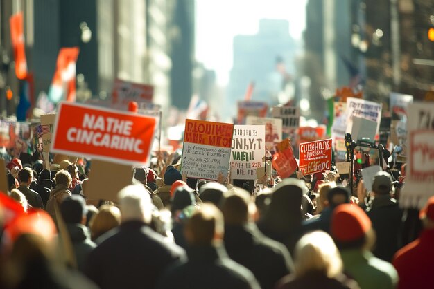 Photo lively election or political movement scene