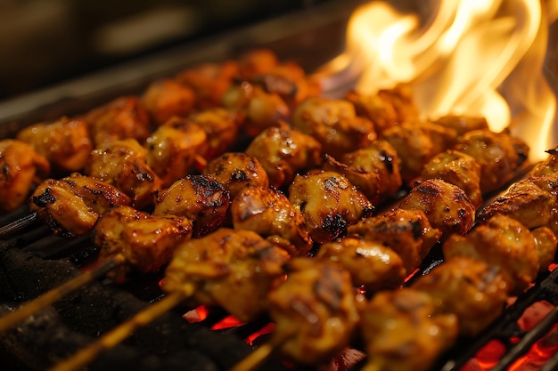 Lively and Energetic Scene of Grilled Chicken