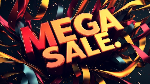 Photo lively and eyecatching mega sale graphic design