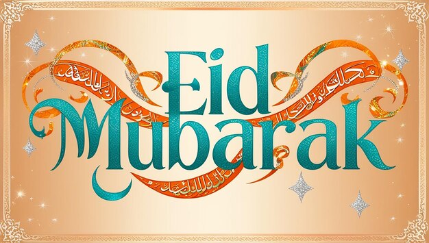 Lively and festive Eid alFitr text design