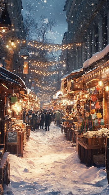 Lively Russian Market in Winter in Moscow Russia