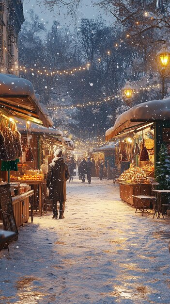 Lively Russian Market in Winter in Moscow Russia