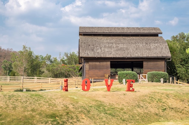 Livestock barn wooden and farm