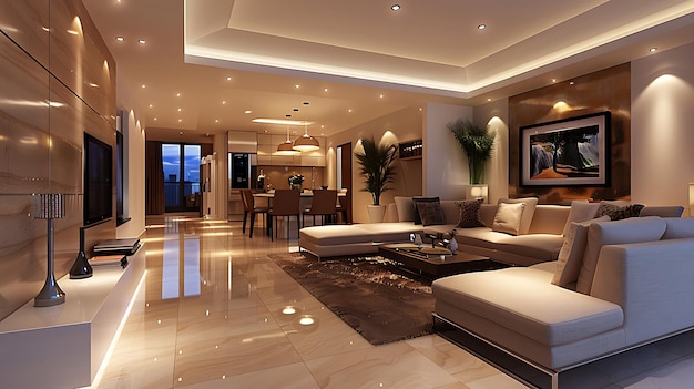 Living Room 3D Rendering Design Inspiration