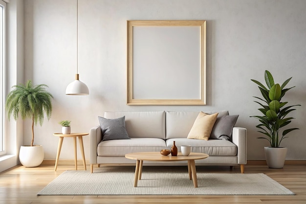 Living room blank frame mockup