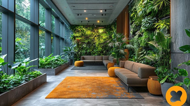 the living room of the house with plants and plants