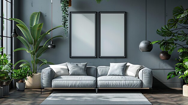 living room Interior decoration frame mockup