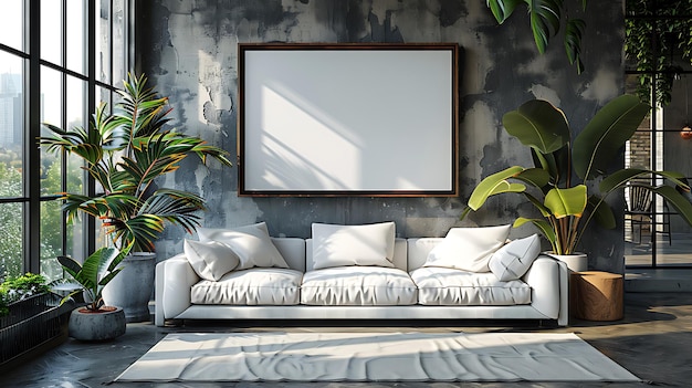 living room Interior decoration frame mockup