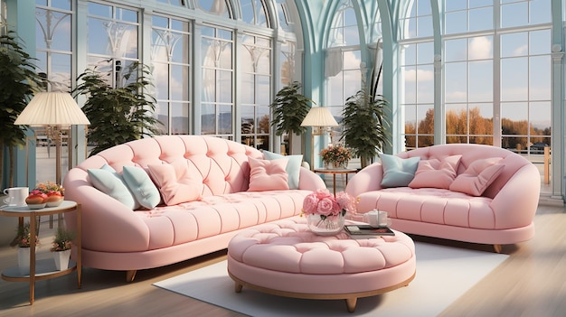 Living Room Interior Feminine Barbiecore Aesthetic Chaos 3