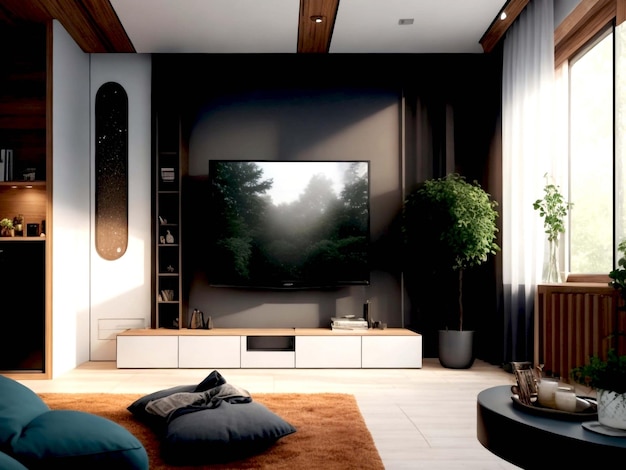 Living room interior have tv cabinet