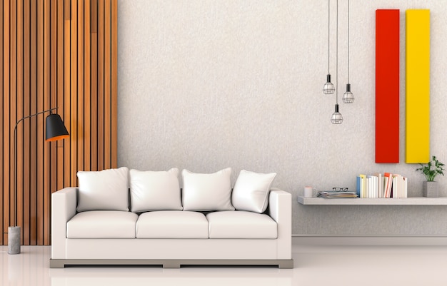 Living room interior in modern style, 3d render