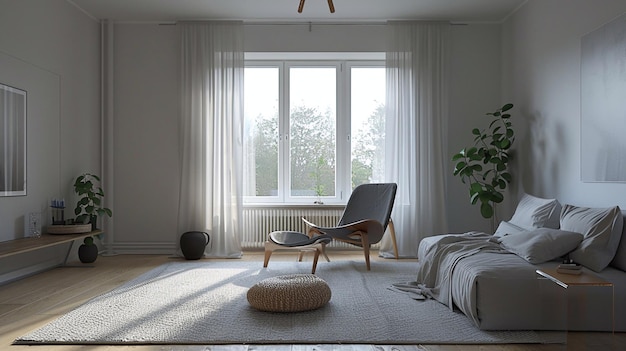 Living Room mockup Nordic Minimalism