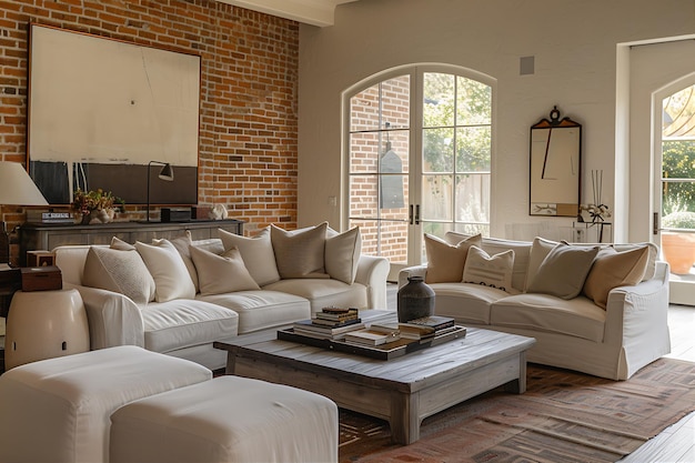 Living Room Modern Brick Walls