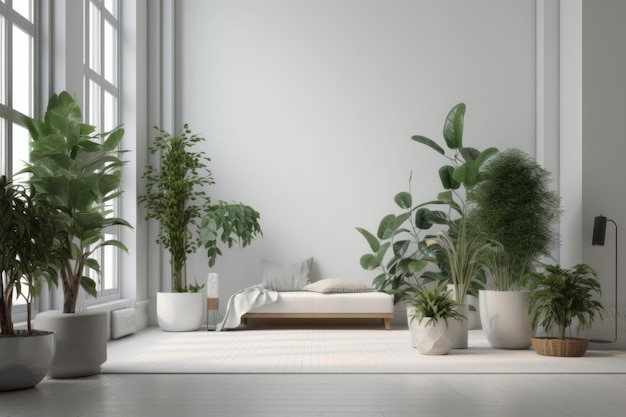 Living room plants minimalism Generate Ai