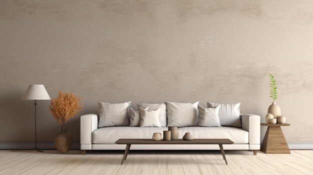 living room wall mockup