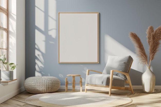 Living Room With Chair and Picture Frame