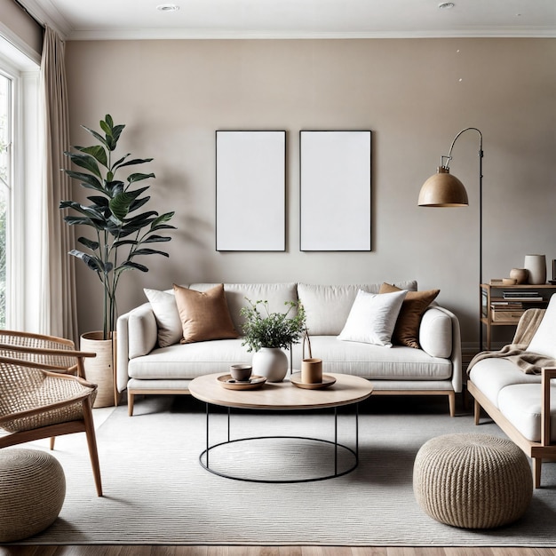 a living room with a couch chairs and a coffee table