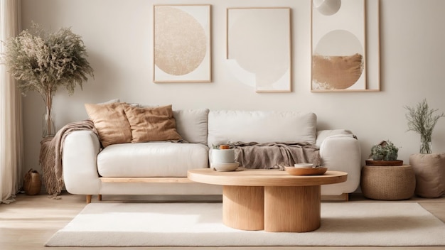 a living room with a couch coffee table and a coffee table