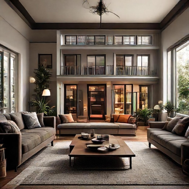 a living room with a couch coffee table and a coffee table