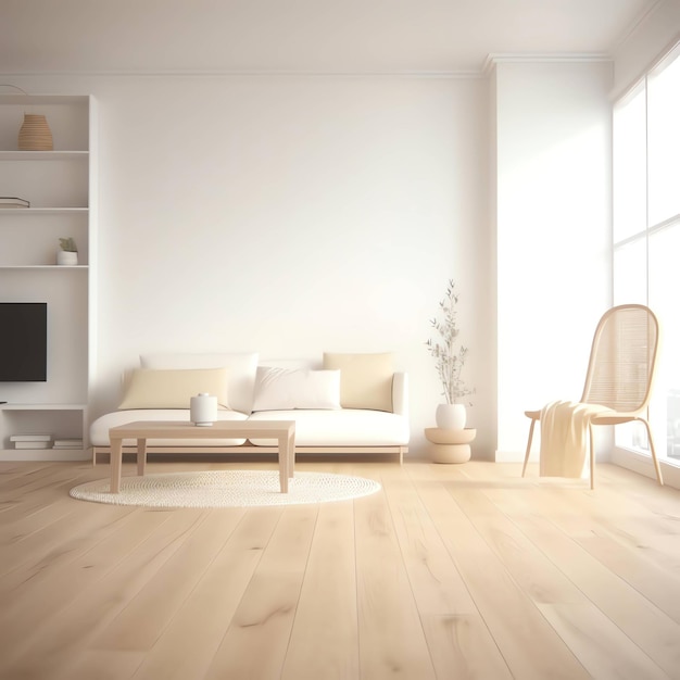 A living room with a couch and a coffee table in front of a window.