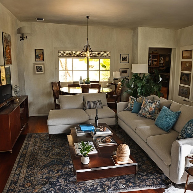 a living room with a couch coffee table and a tv