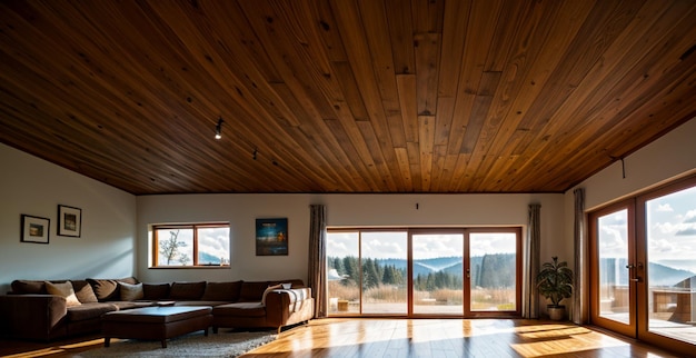 a living room with a couch and a couch in the middle of it