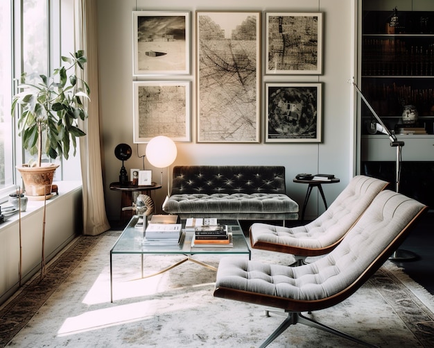 A living room with a couch, a table, and a lamp on the wall.