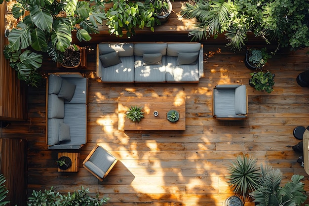 Photo a living room with a couch and a table with chairs and a couch