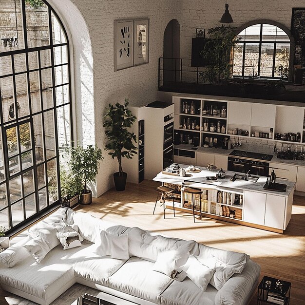 Photo a living room with a couch and a table with a sign that sayswon it