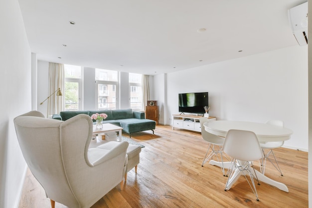 Living room with dining area