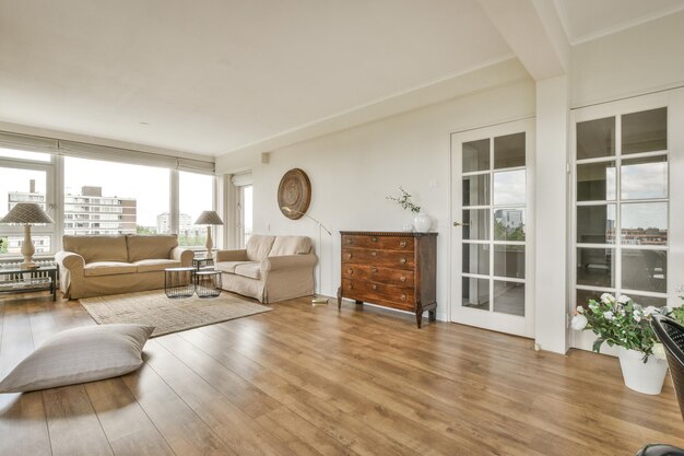 Living room with dining area