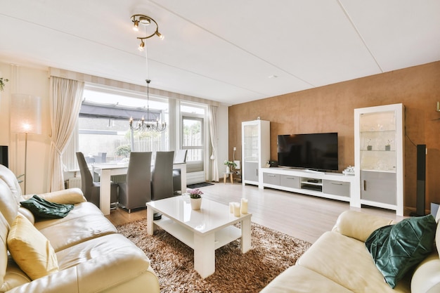 Living room with dining area