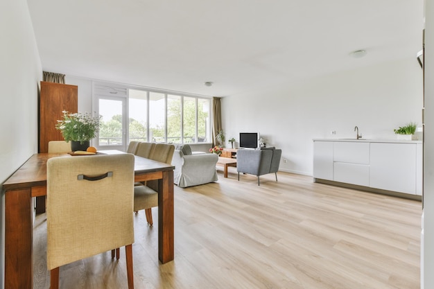 Living room with dining area