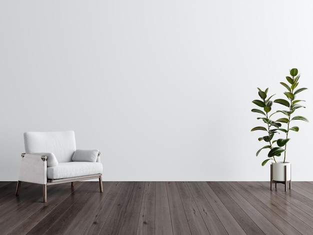 A living room with a plant on the floor